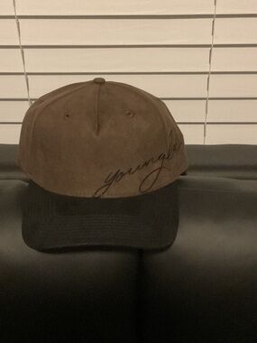 YoungLa Signature Embroidered SnapBack Hat Brown/Black Brand New